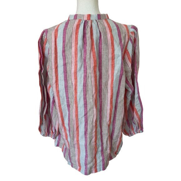 Boden 100% Linen striped button down size 16/18 New With Tags - Picture 3 of 11